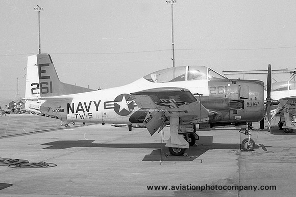 US Navy TW-5 North American T-28C Trojan 140058/E-261 at MASDC Davis Monthan (1978)