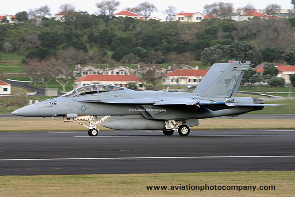 US Navy VFA-122 F/A-18F Super Hornet 166790/NJ-135 at Lajes (2009)