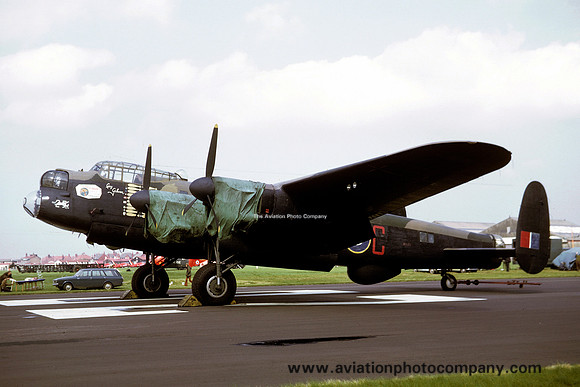 RAF Avro Lancaster NX611 displayed at Blackpool (1972)
