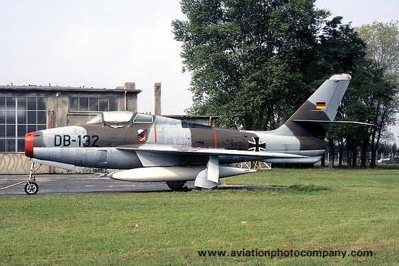 German Air Force JBG32 Republic F-84F DB=132 displayed at Lechfeld (1980)
