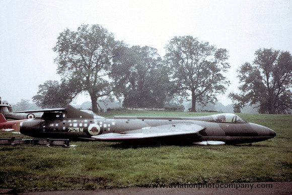 RAF Hawker Hunter F.1 7529M at the Catterick Fire School (1962)