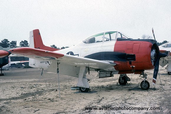 US Navy North American T-28B Trojan 140009 stored at NAS Pensacola (1984)