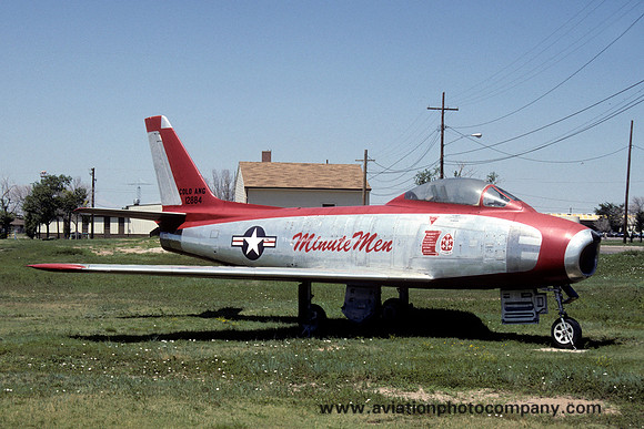 USAF Colorado ANG North American F-86F Sabre 51-2844 displayed at Buckley AFB (1992)