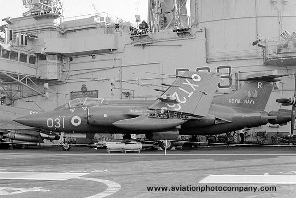 Royal Navy 809 Squadron Blackburn Buccaneer S.2 XT269/R031 on HMS Ark Royal (1971)
