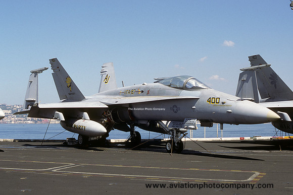 US Navy VFA-87 McDonnell Douglas F/A-18C Hornet 164687/AJ-400 on board USS Enterprise (2001)