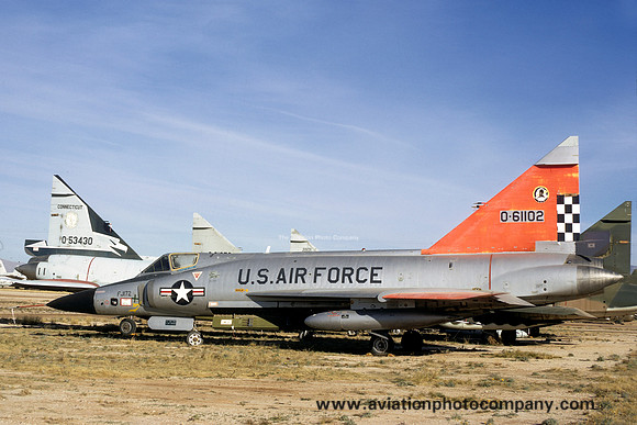 USAF 57 FIS Convair F-102A Delta Dagger 56-1102 at MASDC Davis Monthan (1973)