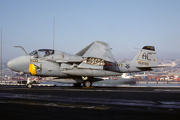 US Navy VA-75 Grumman A-6E Intruder 162190/AC-500 on board USS John F Kennedy (1992)