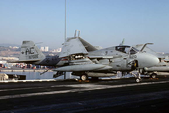 US Navy VA-75 Grumman A-6E Intruder 157026/AC-520 on board USS John F Kennedy (1992)