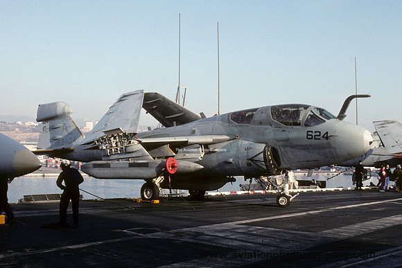 US Navy VAQ-130 Grumman EA-6B Prowler 163404/AC-624 on board USS John F Kennedy (1992)