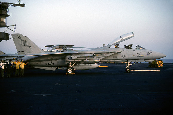 US Navy VF-74 Grumman F-14B Tomcat 162923/AA-103 on board USS Saratoga (1992)