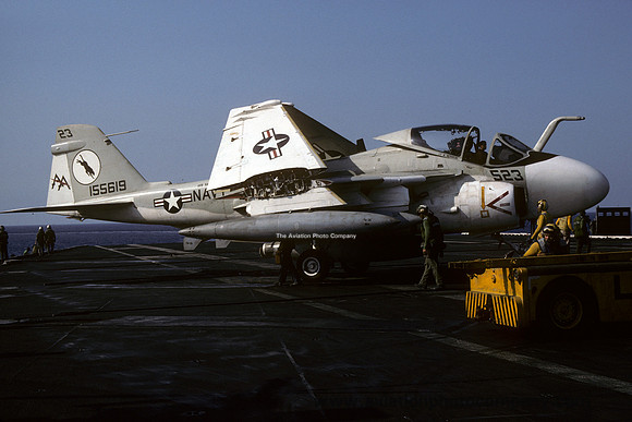US Navy VA-35 Grumman A-6E Intruder 155619/AA-523 on board USS Saratoga (1992)