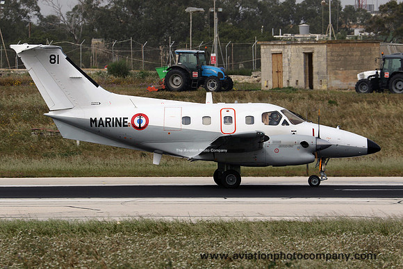 French Navy 28F Ebbraer Xingu 81 at Malta Luqa IAP (2019)