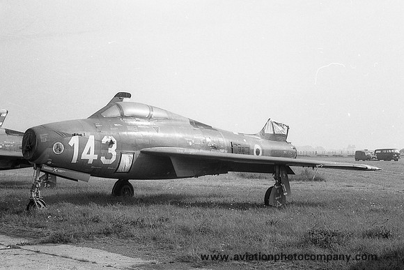 Belgian Air Force Republic F-84F FU-143 stored at Coxyde (1969)