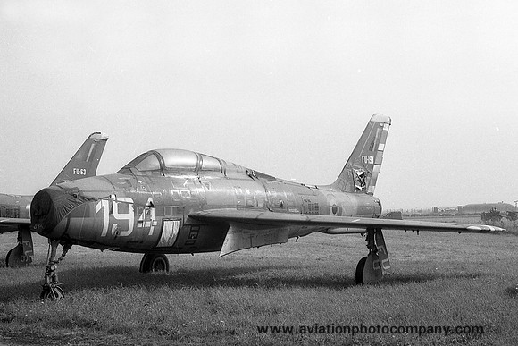 Belgian Air Force Republic F-84F FU-194 stored at Coxyde (1969)