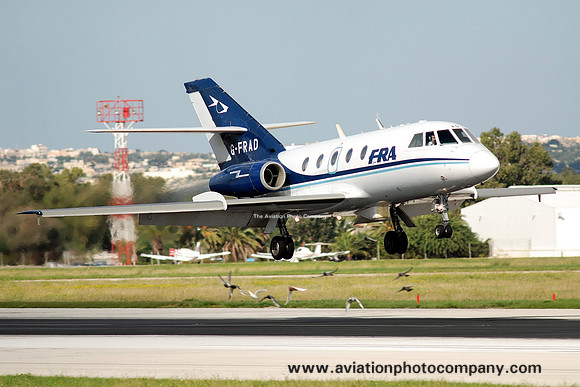 FR Aviation Dassault Falcon 20E G-FRAD at Malta Luqa IAP (2008)