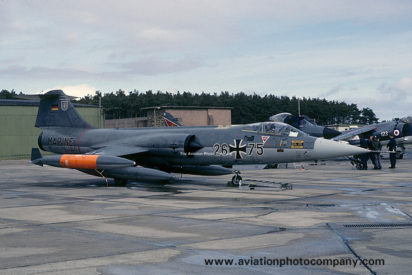 German Navy MFG2 Lockheed F-104G Starfighter 26+75 at RAF Lossiemouth (1981)
