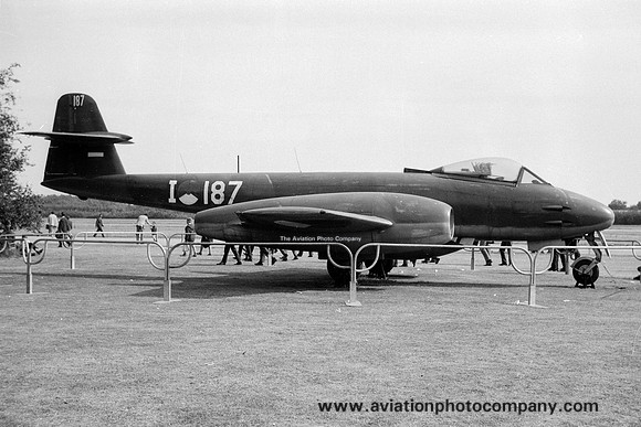 Dutch Air Force Gloster Meteor F.8 I-187 at Soesterberg (1967)