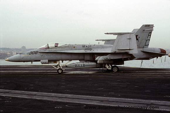 US Navy VFA-37 McDonnell Douglas F/A-18C Hornet 164235/AC-306 on board USS John F. Kennedy (1992)