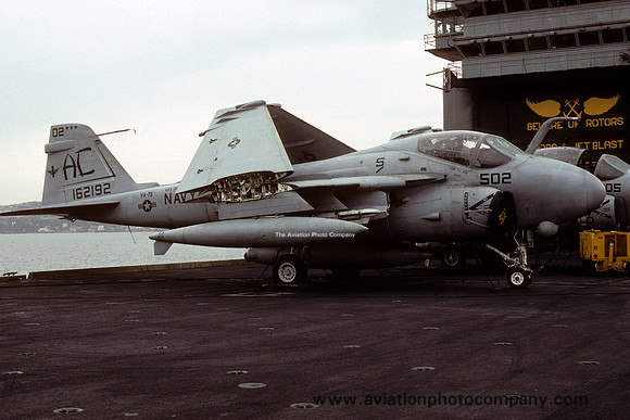 US Navy VA-75 Grumman A-6E Intruder 152192/AC-502 on board USS John F. Kennedy (1992)