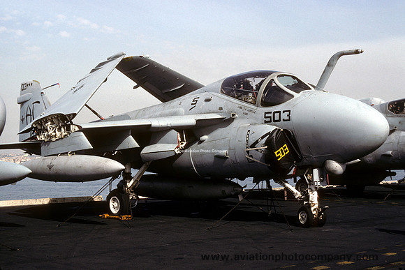 US Navy VA-75 Grumman A-6E Intruder 162193/AC-503 on board USS John F. Kennedy (1992)