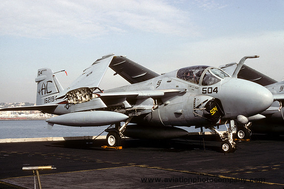 US Navy VA-75 Grumman A-6E Intruder 162194/AC-504 on board USS John F. Kennedy (1992)