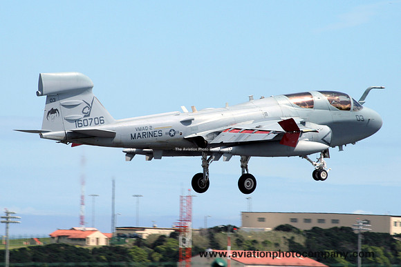 US Marines VMAQ-2 Grumman EA-6B Prowler 160705/CY-03 at Lajes (2009)