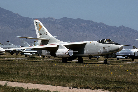 US Navy VAQ-33 Douglas KA-3B Skywarrior 142650/GD-100 at Davis Monthan (1992)