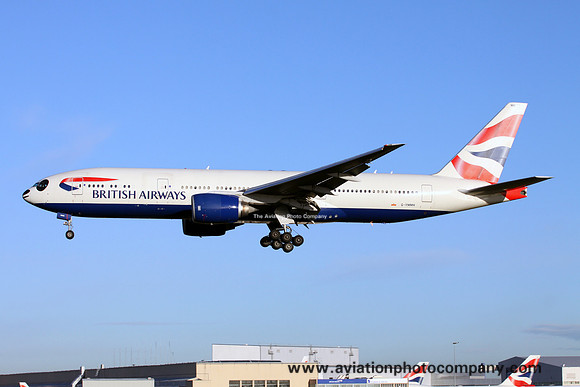 British Airways Boeing 777-300ER G-YMMH with Panda nose at London Heathrow (2013)