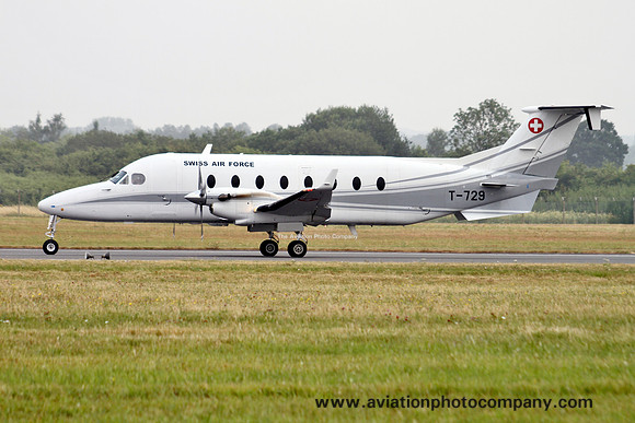 Swiss Air Force Beech 1900D T-729 at RIAT Fairford (2013)