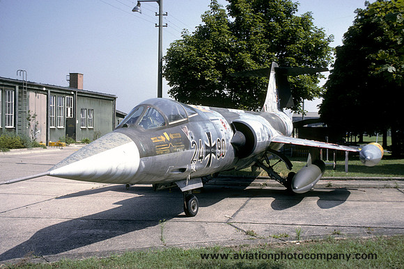 German Air Force AKG51 Lockheed F-104G Starfighter 24+90 displayed at Bremgarten (1986)