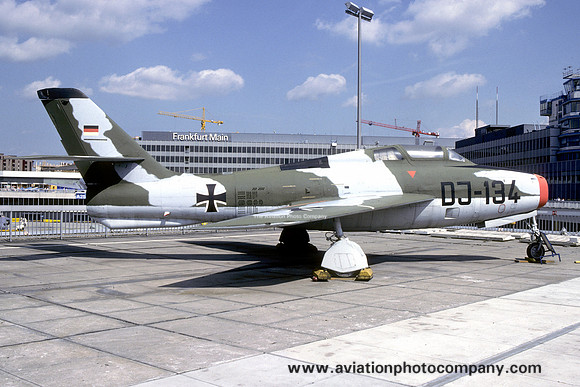 German Air Force Republic F-84F DJ+134 displayed at Rhein Main 91986)