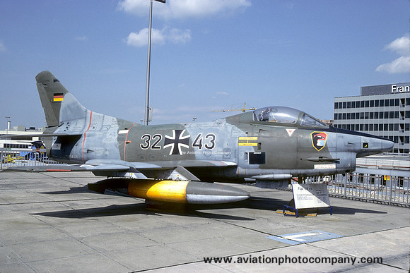 German Air Force LeKG41 FIAT G-91R 32+43 displayed at Rhein Main (1986)