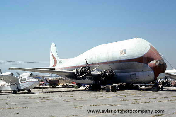 American Jet Industries Aero Spacelines B-377PG Pregnant Guppy N126AJ at Van Nuys (1975)