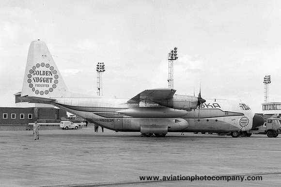 Alaska Airlines Golden Nugget Freighter Lockheed L-100 Hercules N9263R at Prestwick (1966)