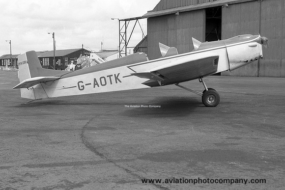 Druine D.53 Turbi G-AOTK at Newcastle Woolsington (1961)