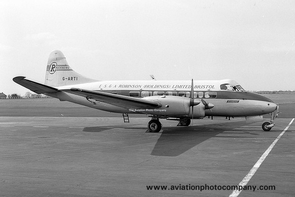 ES&A Robinson De Havilland DH.114 Heron 2X G-ARTI at Newcastle Woolsington (1962)