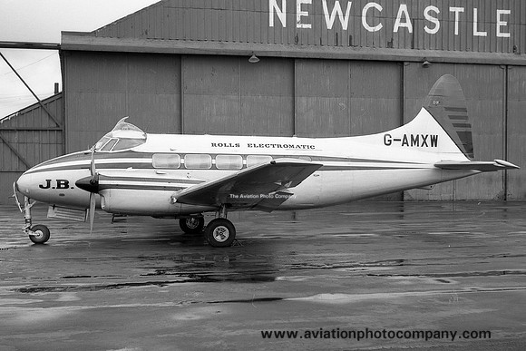 Rolls Electromatic De Havilland DH.104 Dove 6A G-AMXW at Newcastle Woolsington (1962)
