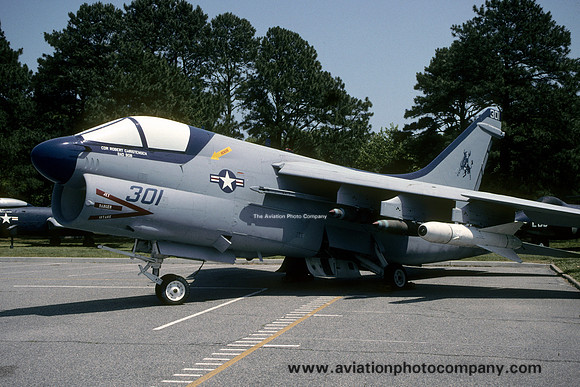 US Navy LTV A-7E Corsair 158663/AC-301 displayed at NAS Oceana (2000)