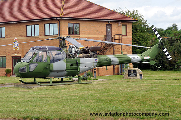 Army Air Corps Westland Scout AH.1 XV123 displayed at RAF Shawbury (2011)