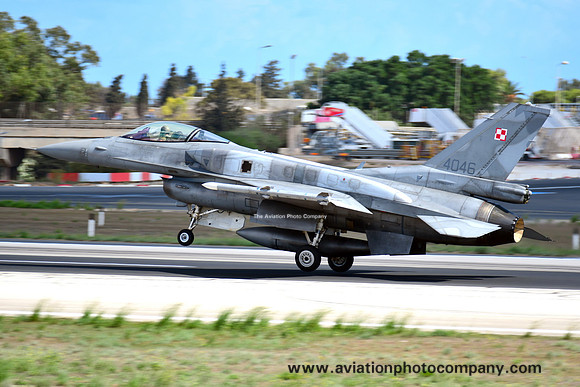 Polish Air Force Lockheed F-16C Fighting Falcon 4046 at Malta Luqa IAP (2023)