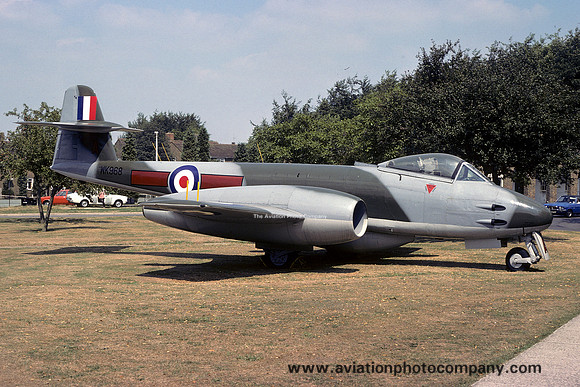 RAF 72 Squadron Gloster Meteor F.8 WK968/A displayed at RAF Odiham (1976)