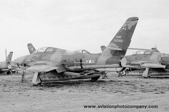 USAF Michigan ANG 107 TRS Republic RF-84F Thunderflash 52-7420 at MASDC Davis Monthan (1972)