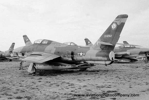 USAF Michigan ANG 107 TRS Republic RF-84F Thunderflash 51-11262 at MASDC Davis Monthan (1972)