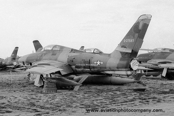 USAF Alabama ANG 106 TRS Republic RF-84F Thunderflash 53-7597 at MASDC Davis Monthan (1972)