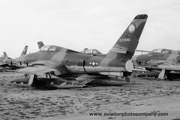 USAF Mississippi ANG 153 TRS Republic RF-84F Thunderflash 53-7640 at MASDC Davis Monthan (1972)