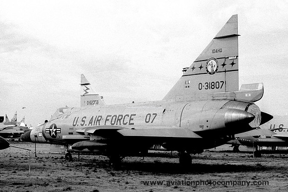 USAF Idaho ANG 190 FIS Convair F-102A Delta Dagger 53-1807 at MASDC Davis Monthan (1972)