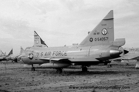 USAF Texas ANG 111 FIS Convair TF-102A Delta Dagger 55-4057 at MASDC Davis Monthan (1972)