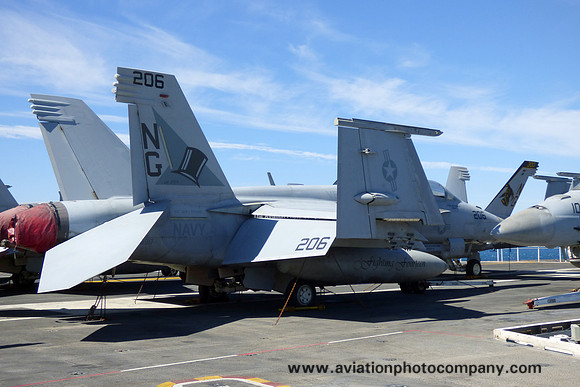 US Navy VFA-14 McDonnell Douglas F/A-18E Super Hornet 168917/NG-206 on board USS John C. Stennis in Marseilles Harbour (2019)