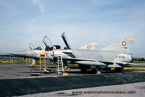 Swiss Air Force Dassault Mirage 3S J-2326 at RAF Waddington (1995)
