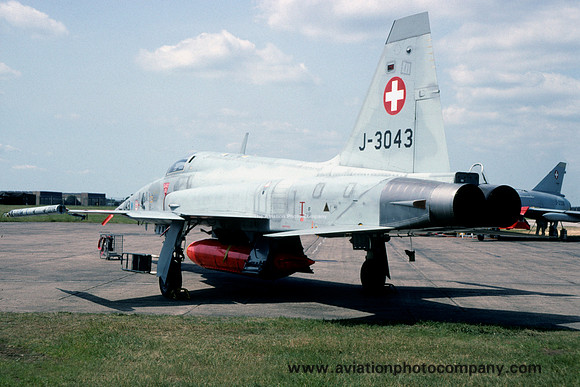 Swiss Air Force Northrop F-5E Tiger J-3043 at RAF Waddington (1995)
